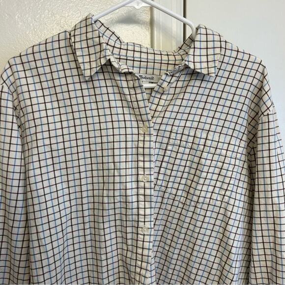 Madewell Oversized Flannel Button Up Shirt XL - Picture 2 of 7